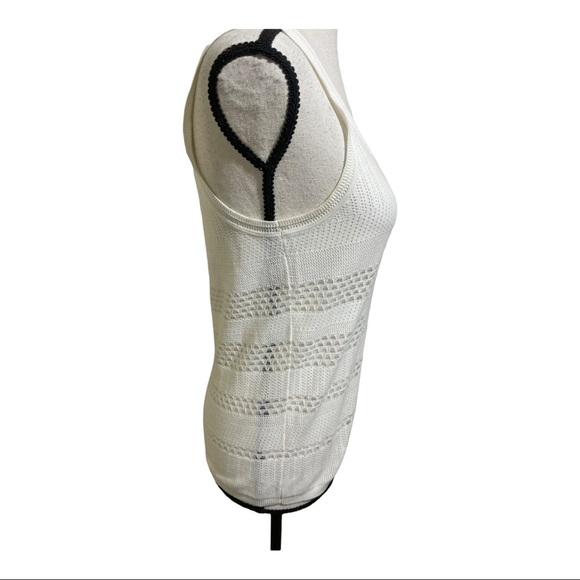 Maje womens knit tank top white round collar. Size 1 is Small. Summer top - Picture 5 of 11